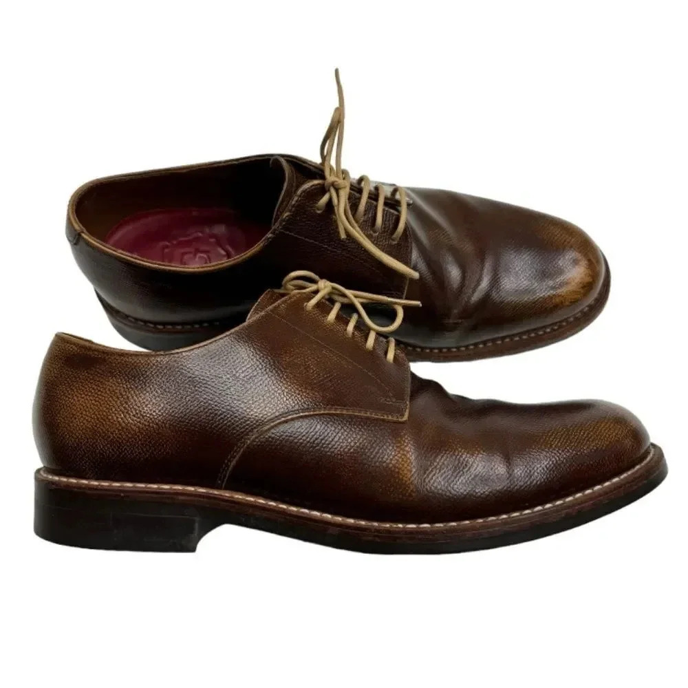 Grenson Curtis Derby Shoes Brown Leather Goodyear Welted Men’s US 9 UK 8.5 - Picture 9 of 15